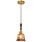 Farmhouse Vintage Textured Glass Hanging Pendant Light