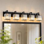 Modern Minimalist Vertical Rectangular Crystal Vanity Light