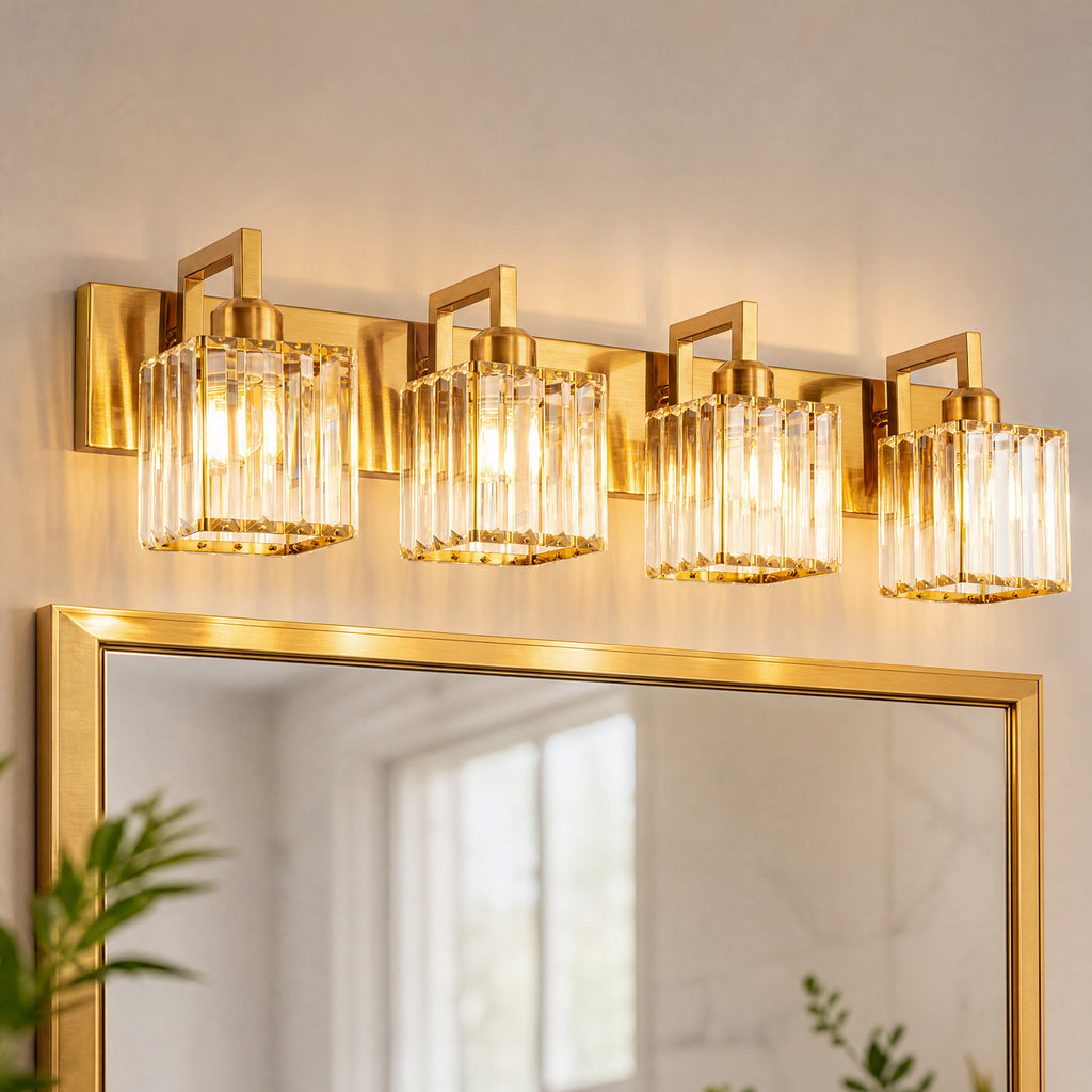 Modern Minimalist Vertical Rectangular Crystal Vanity Light