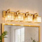 Modern Minimalist Vertical Rectangular Crystal Vanity Light