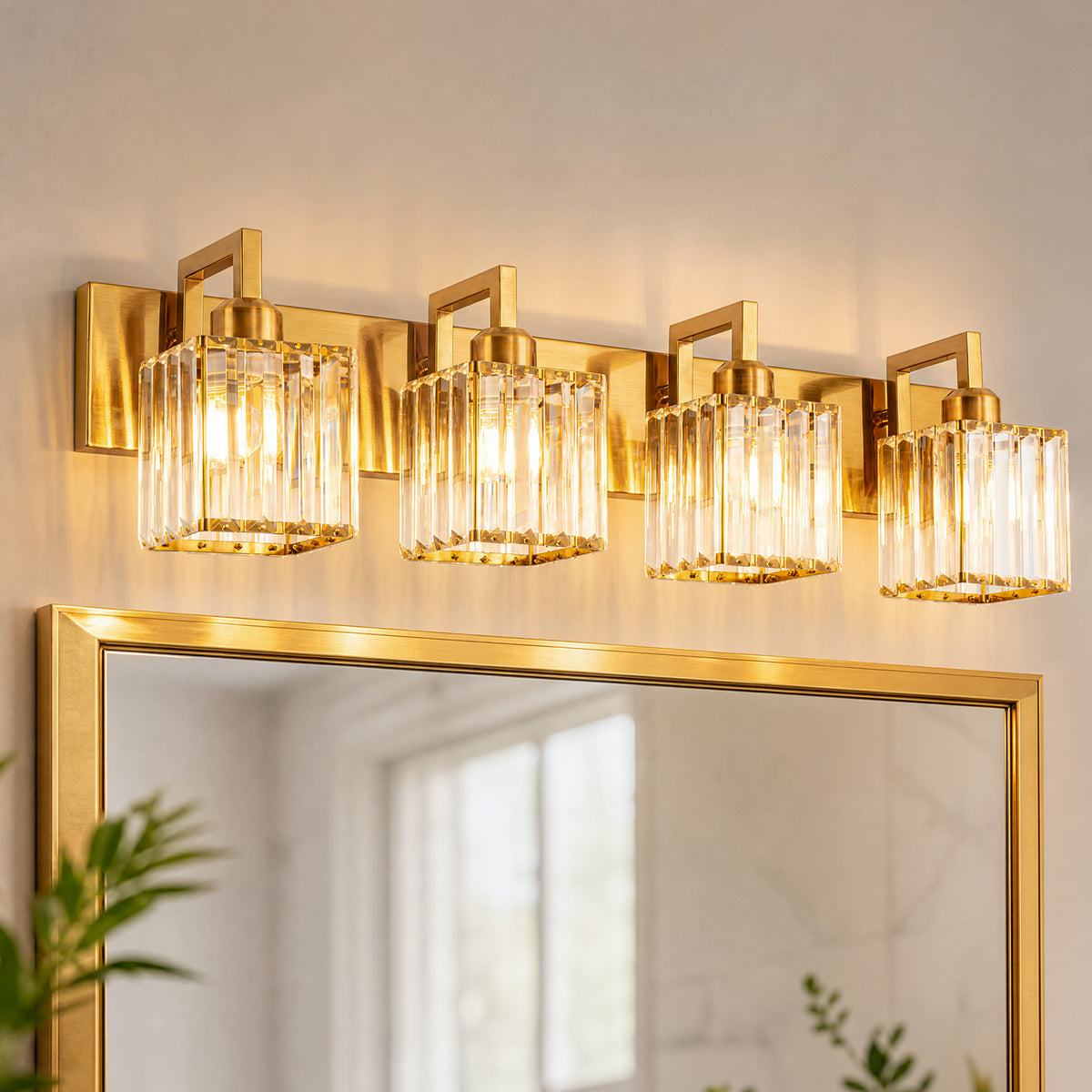 Modern Minimalist Vertical Rectangular Crystal Vanity Light