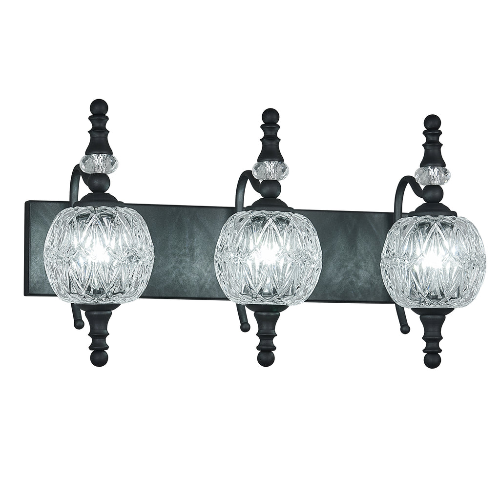 Classic Vintage Round Textured Glass Bathroom Vanity Light