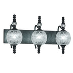 Classic Vintage Round Textured Glass Bathroom Vanity Light