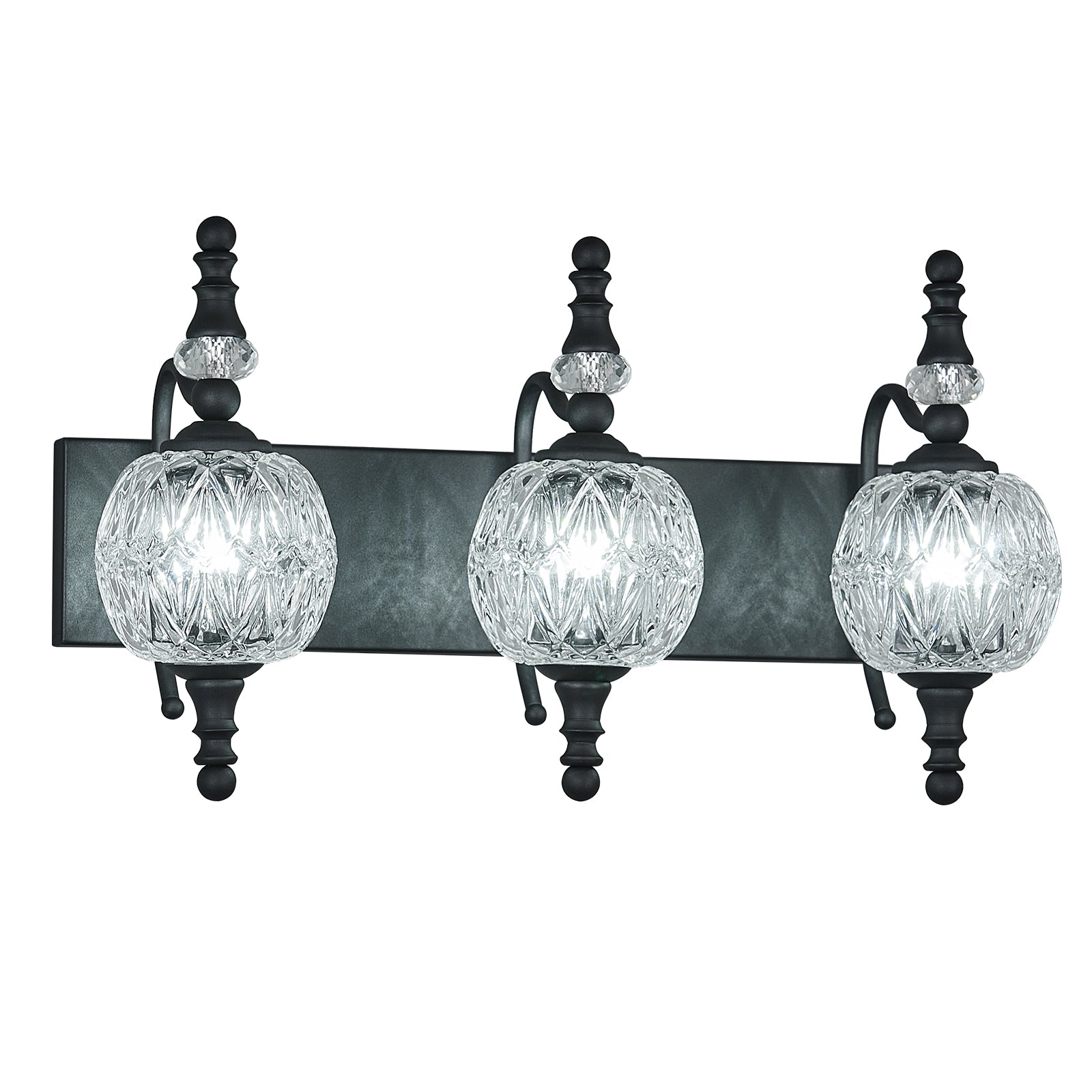 Classic Vintage Round Textured Glass Bathroom Vanity Light