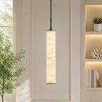 Natural Alabaster Marble Long Tube LED Pendant Light