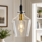 Contemporary Farmhouse Bottle Glass Hanging Pendant Light