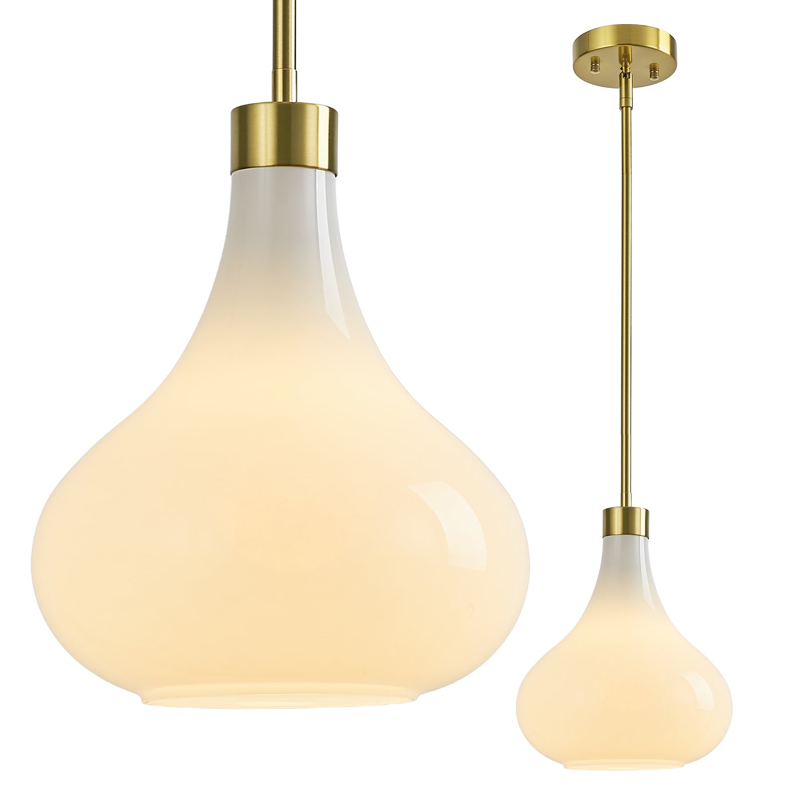 Modern Teardrop Shaped Glass Hanging Single Pendant Light