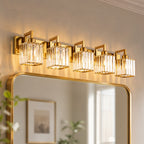 Modern Minimalist Vertical Rectangular Crystal Vanity Light