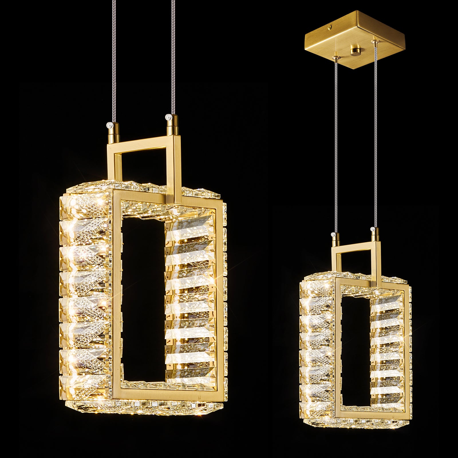 Modern Luxury LED Crystal Geometric Pendant Light