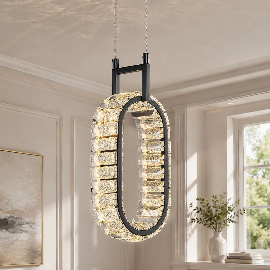 Modern Luxury LED Crystal Geometric Pendant Light