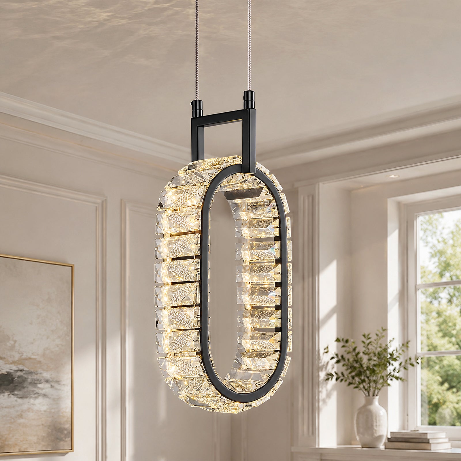 Modern Luxury LED Crystal Geometric Pendant Light