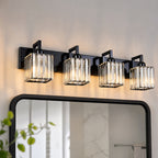 Modern Minimalist Vertical Rectangular Crystal Vanity Light