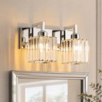 Modern Minimalist Vertical Rectangular Crystal Vanity Light