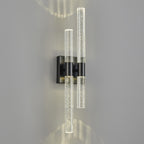 Contemporary Luxury Asymmetric Dual Bubble Crystal Tube LED Wall Sconce