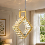 Modern Luxury LED Crystal Geometric Pendant Light