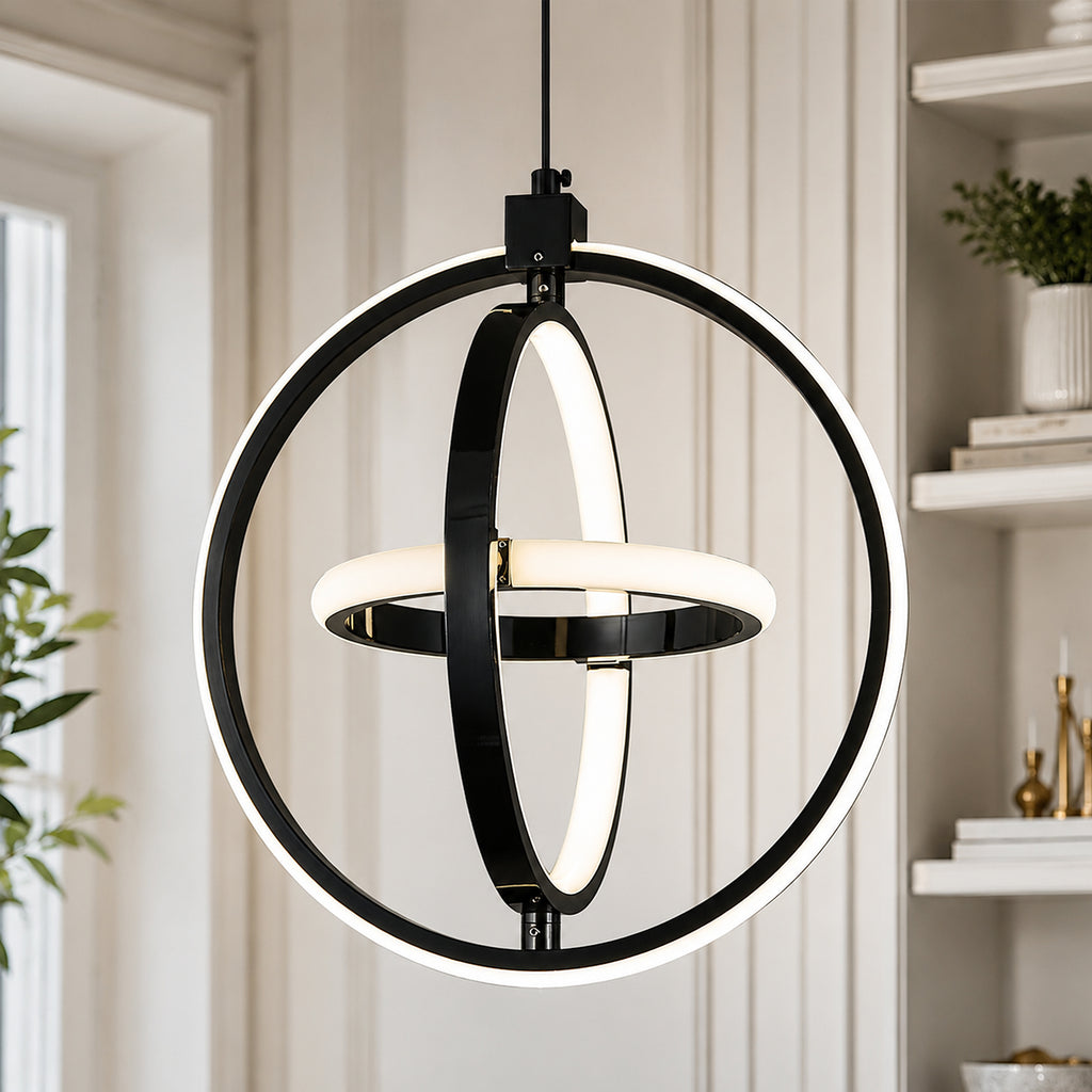 Modern LED Dimmable Height Round Ring Pendant Light