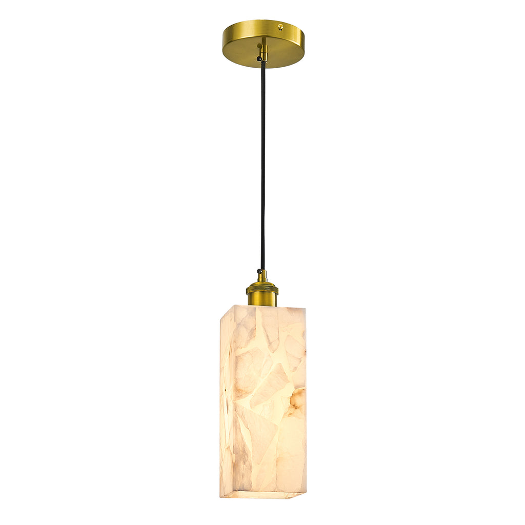 Modern Rectangular Alabaster Pendant Lamps for Kitchen Islands
