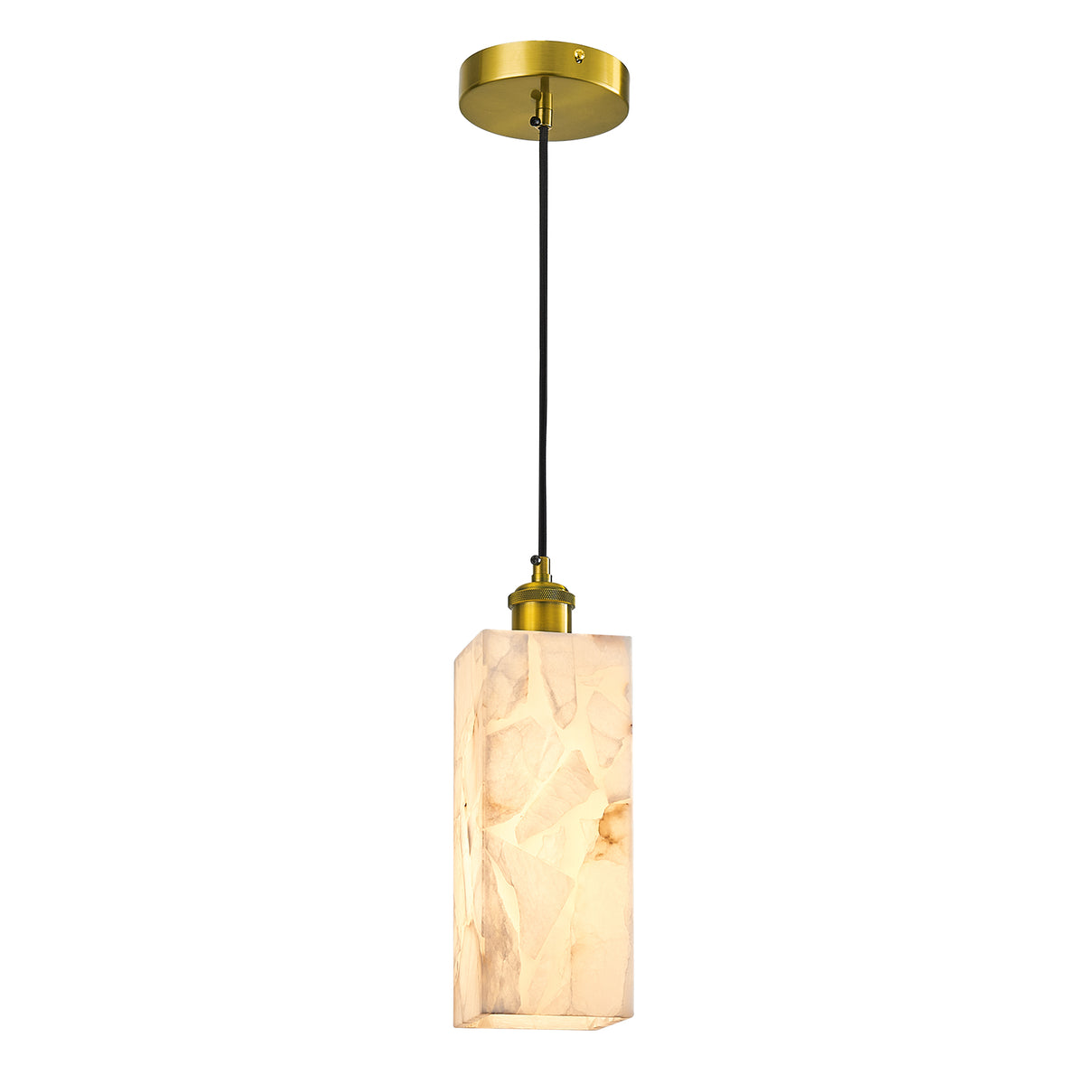Modern Rectangular Alabaster Pendant Lamps for Kitchen Islands