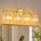 Modern Linear Fluted Crystal Bathroom Vanity Light