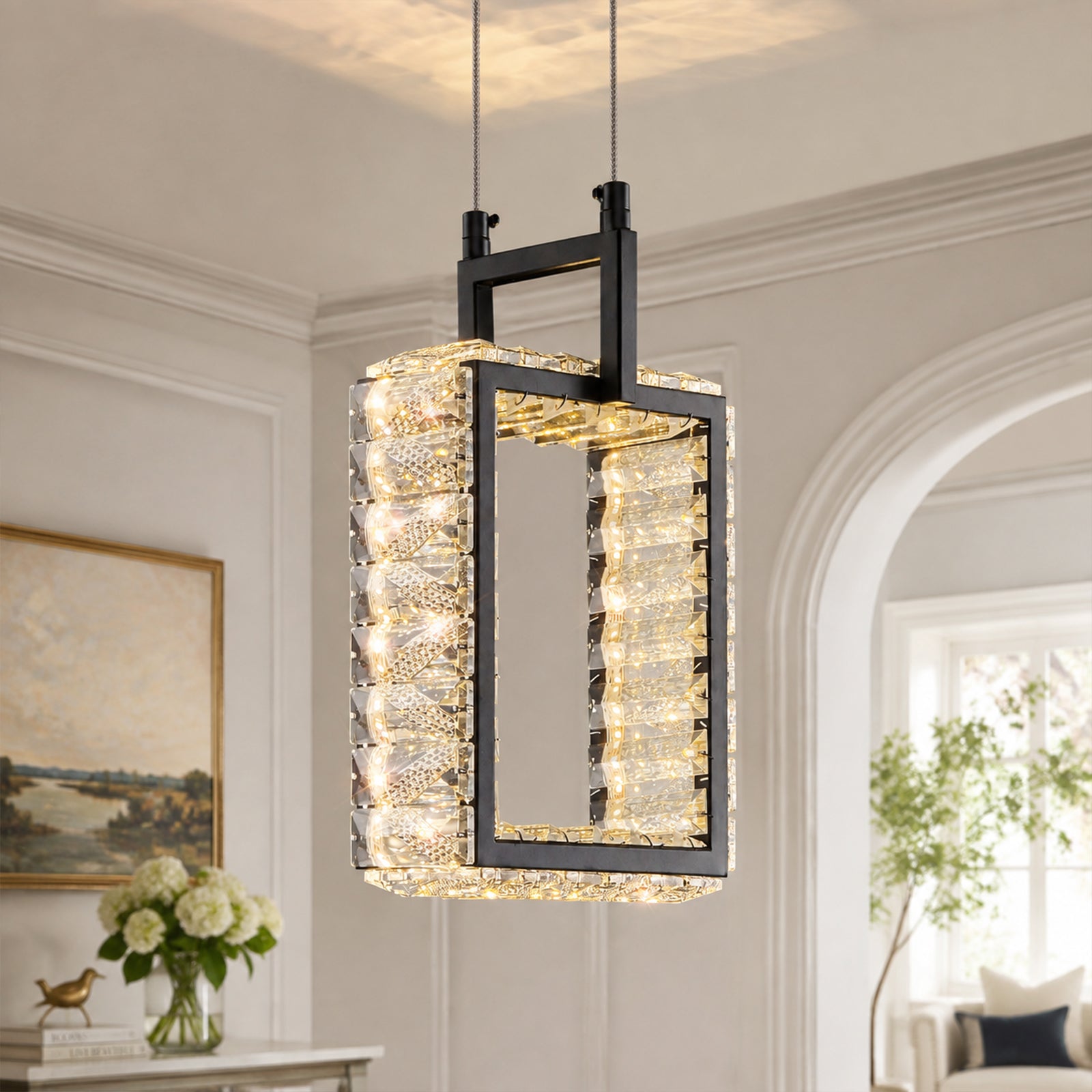 Modern Luxury LED Crystal Geometric Pendant Light