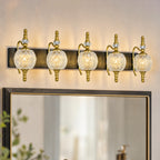 Classic Vintage Round Textured Glass Bathroom Vanity Light