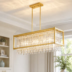 Modern Farmhouse Style Geometric Crystal Chandelier