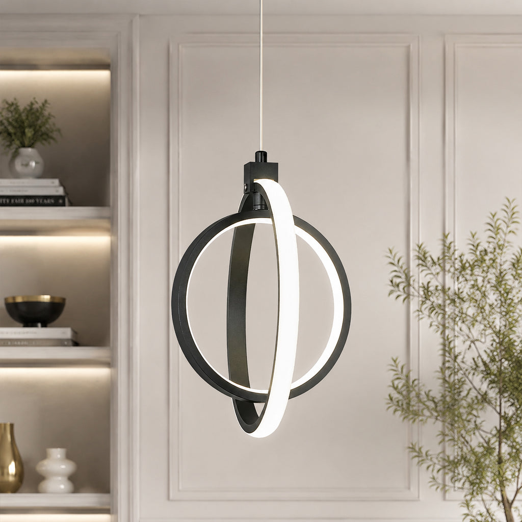 Modern LED Dimmable Height Round Ring Pendant Light