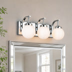 Modern Opal Globe Milky Glass Bathroom Vanity Light