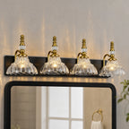Vintage Clear Flower Glass Shade  Bathroom Vanity