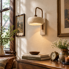 Modern Round Travertine Metal LED Wall Sconce