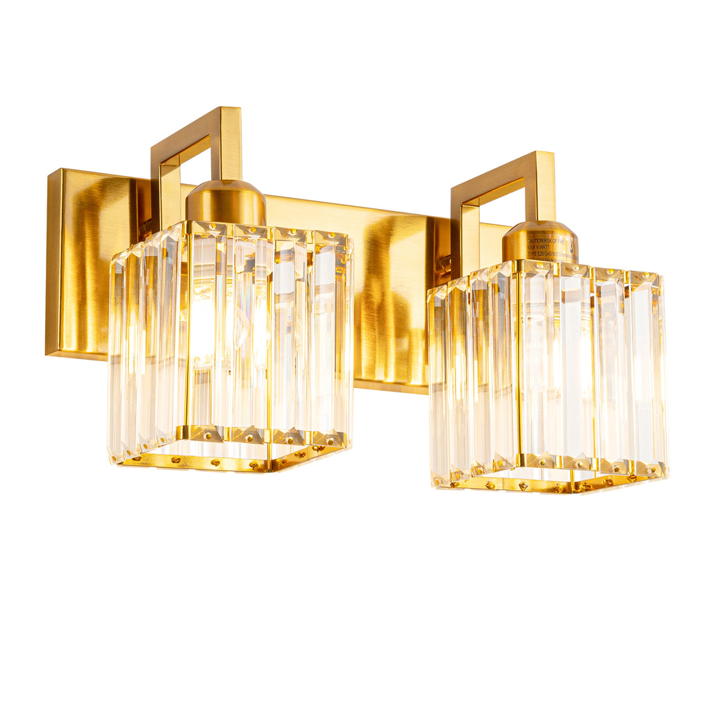 Modern Minimalist Vertical Rectangular Crystal Bathroom Vanity Light