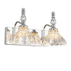 Vintage Clear Flower Glass Shade  Bathroom Vanity