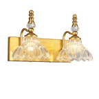 Vintage Clear Flower Glass Shade  Bathroom Vanity
