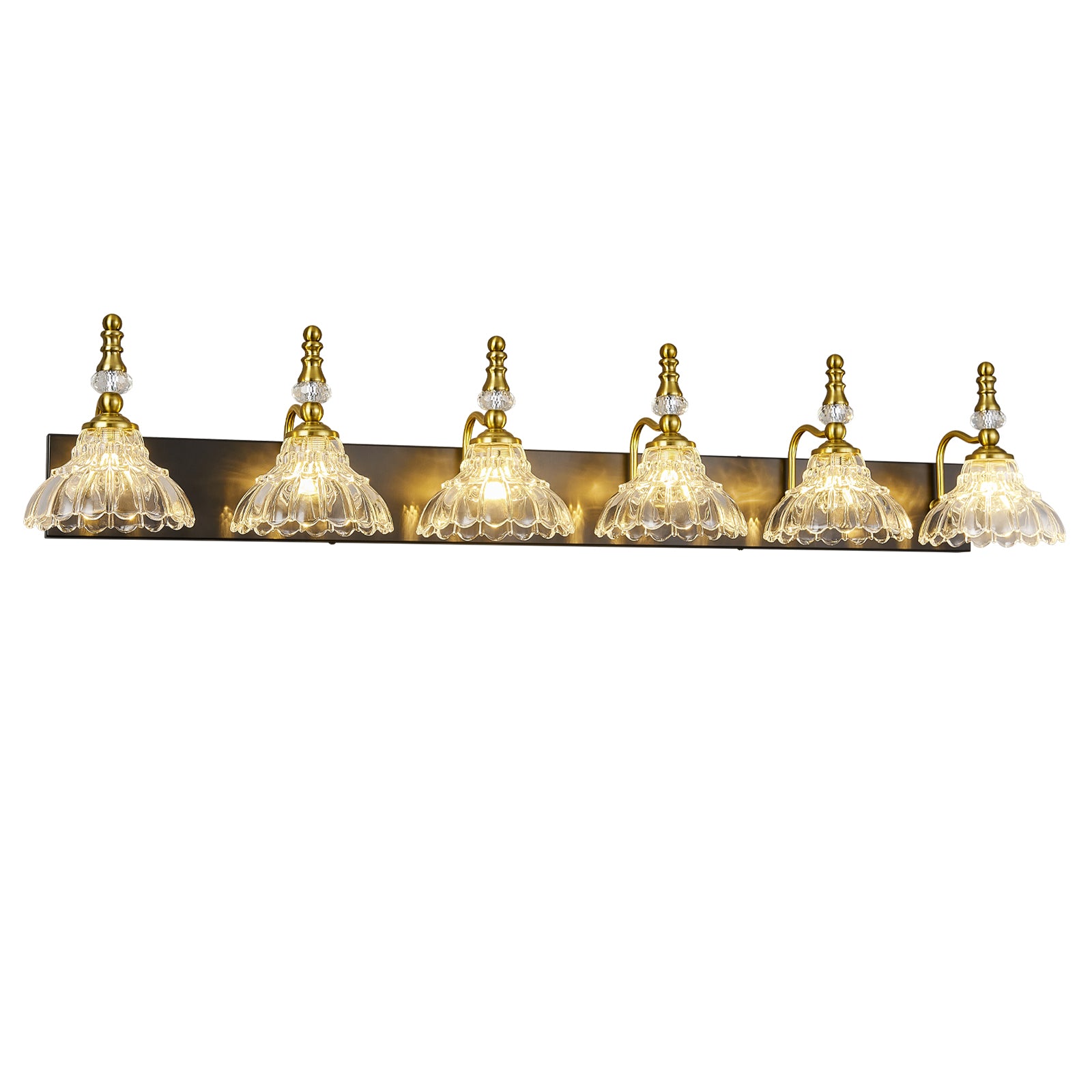 Vintage Clear Flower Glass Shade  Bathroom Vanity