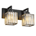 Modern Minimalist Vertical Rectangular Crystal Bathroom Vanity Light