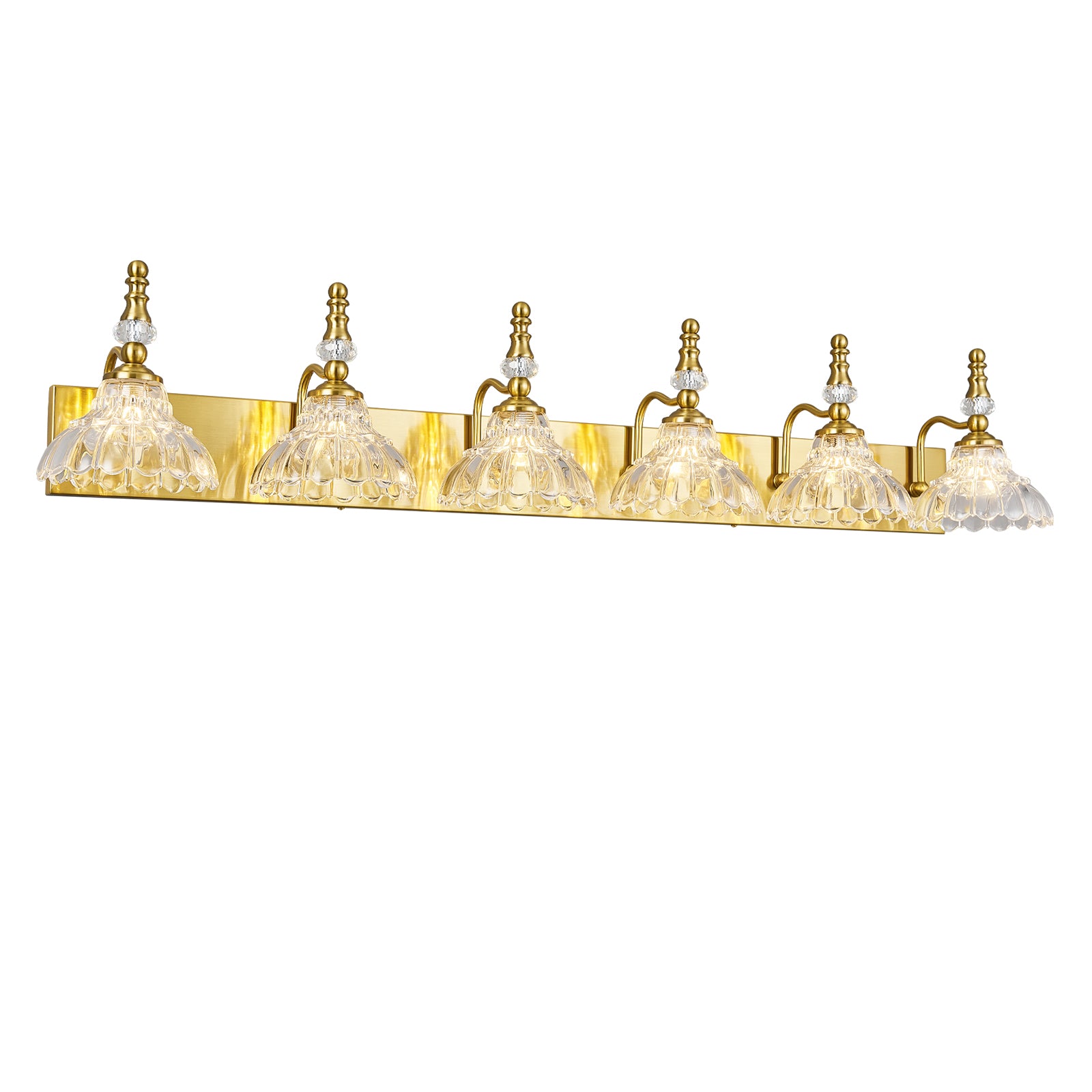 Vintage Clear Flower Glass Shade  Bathroom Vanity