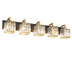 Modern Minimalist Vertical Rectangular Crystal Bathroom Vanity Light