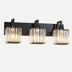 Modern Minimalist Vertical Rectangular Crystal Bathroom Vanity Light