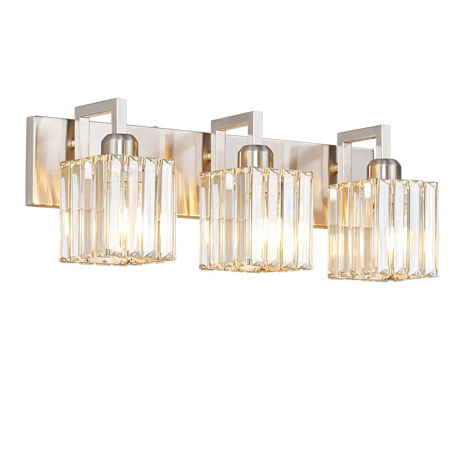 Modern Minimalist Vertical Rectangular Crystal Bathroom Vanity Light