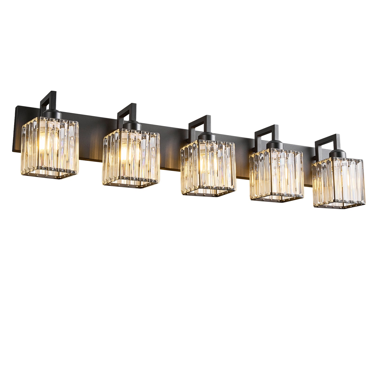 Modern Minimalist Vertical Rectangular Crystal Bathroom Vanity Light