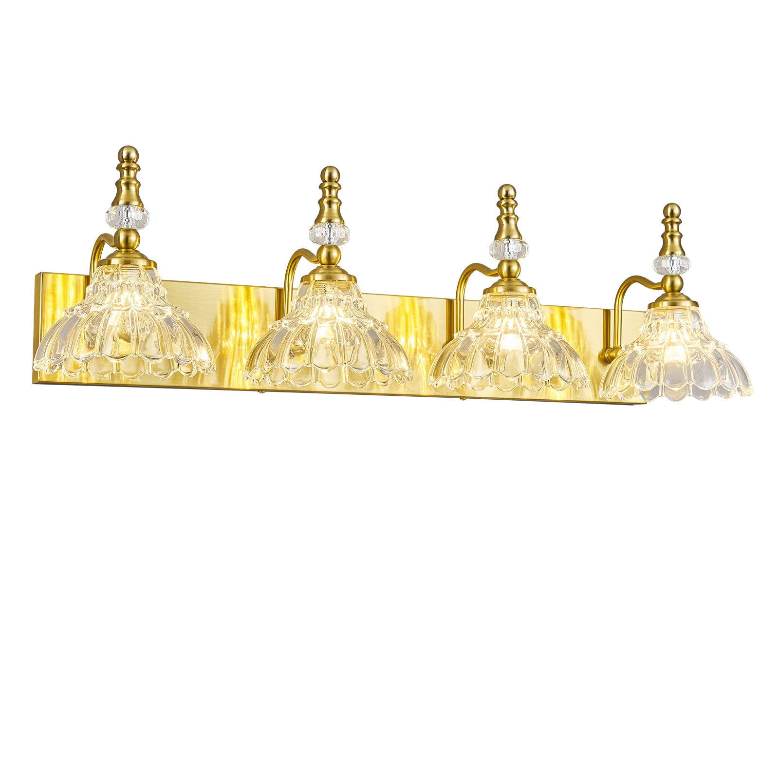 Vintage Clear Flower Glass Shade  Bathroom Vanity
