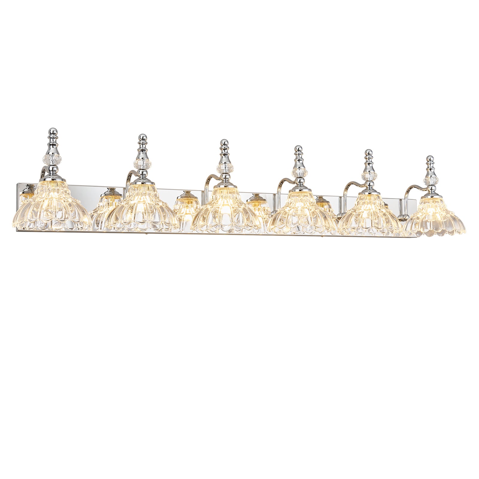 Vintage Clear Flower Glass Shade  Bathroom Vanity