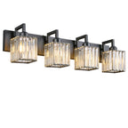 Modern Minimalist Vertical Rectangular Crystal Bathroom Vanity Light
