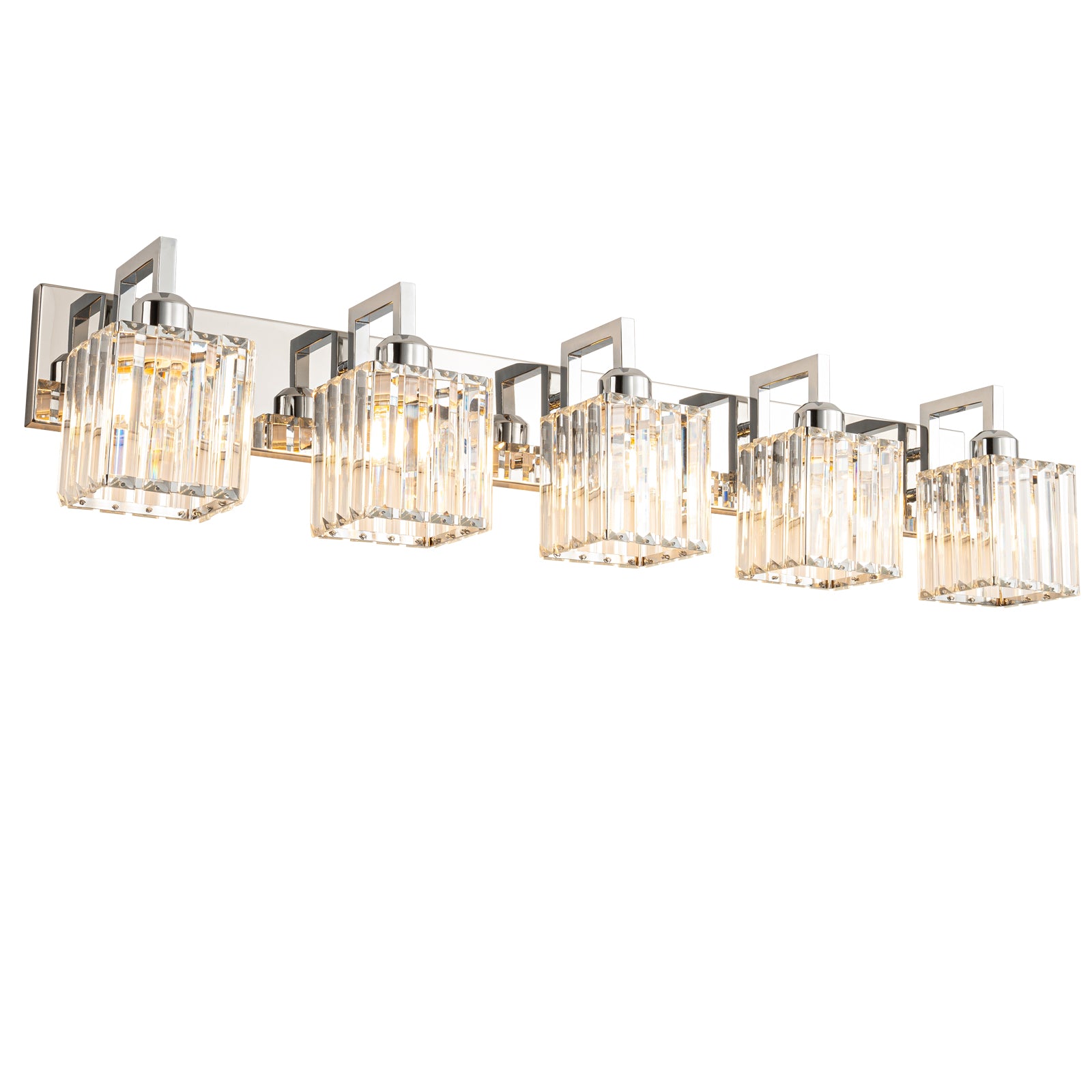 Modern Minimalist Vertical Rectangular Crystal Bathroom Vanity Light