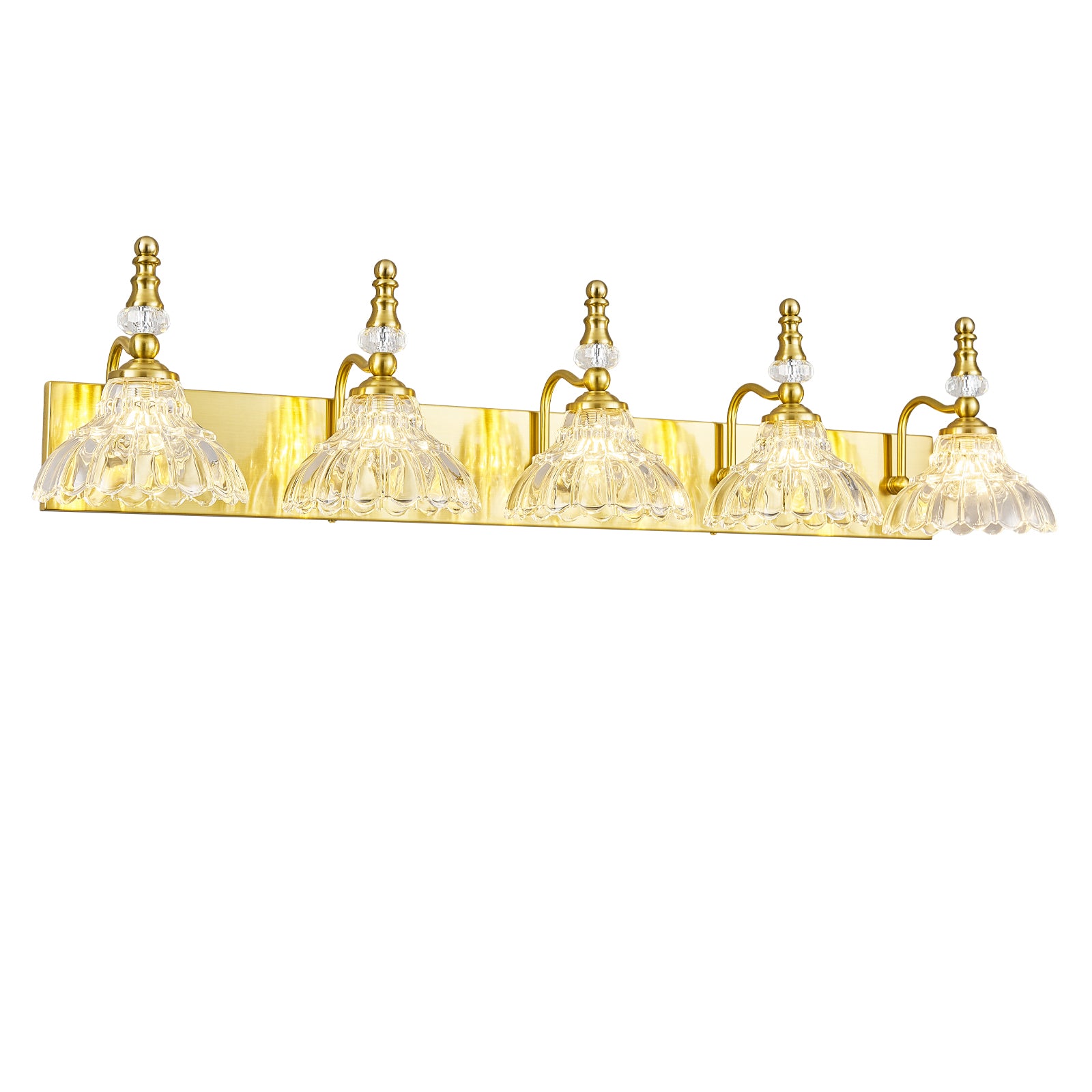 Vintage Clear Flower Glass Shade  Bathroom Vanity