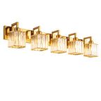 Modern Minimalist Vertical Rectangular Crystal Bathroom Vanity Light