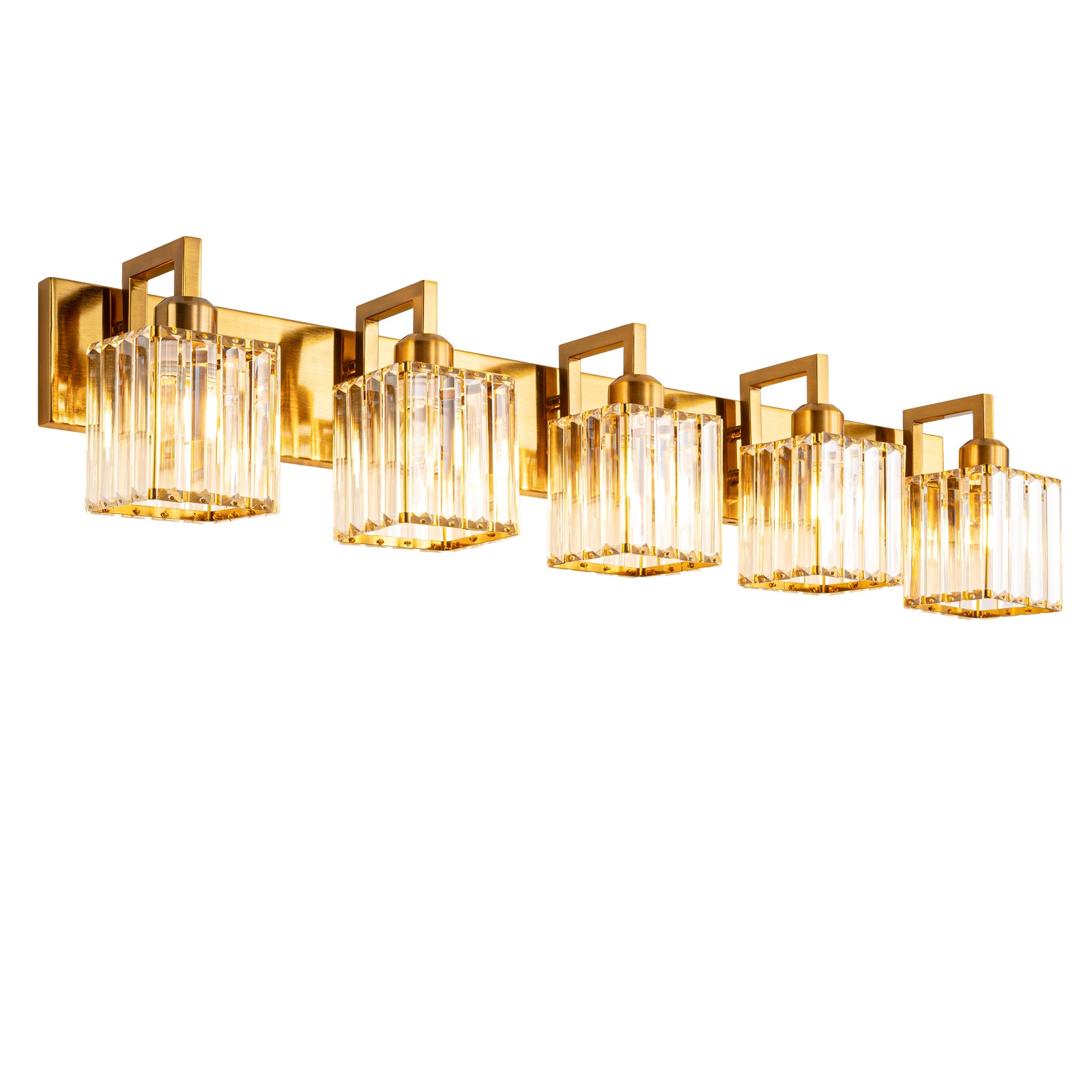 Modern Minimalist Vertical Rectangular Crystal Bathroom Vanity Light