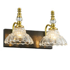 Vintage Clear Flower Glass Shade  Bathroom Vanity
