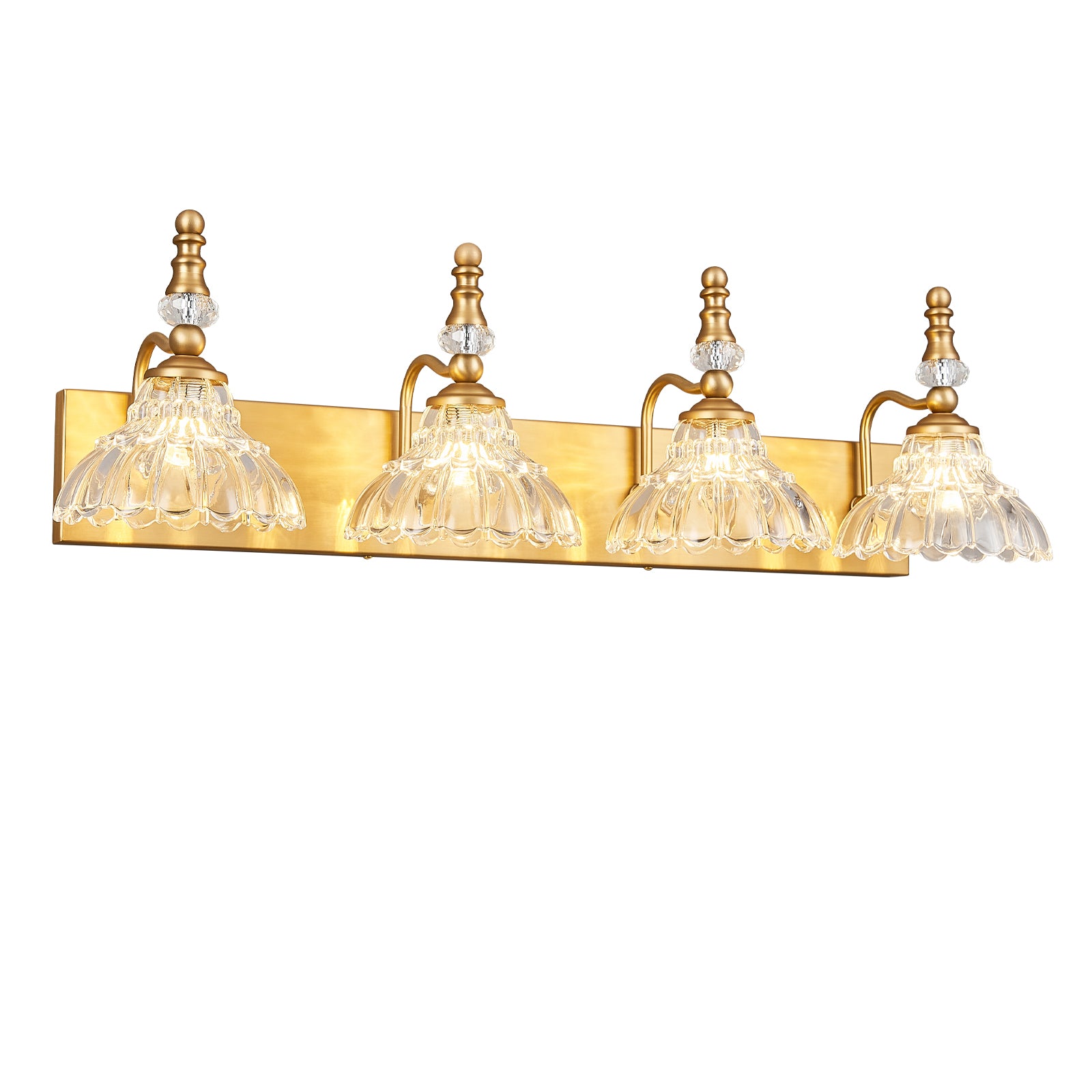 Vintage Clear Flower Glass Shade  Bathroom Vanity