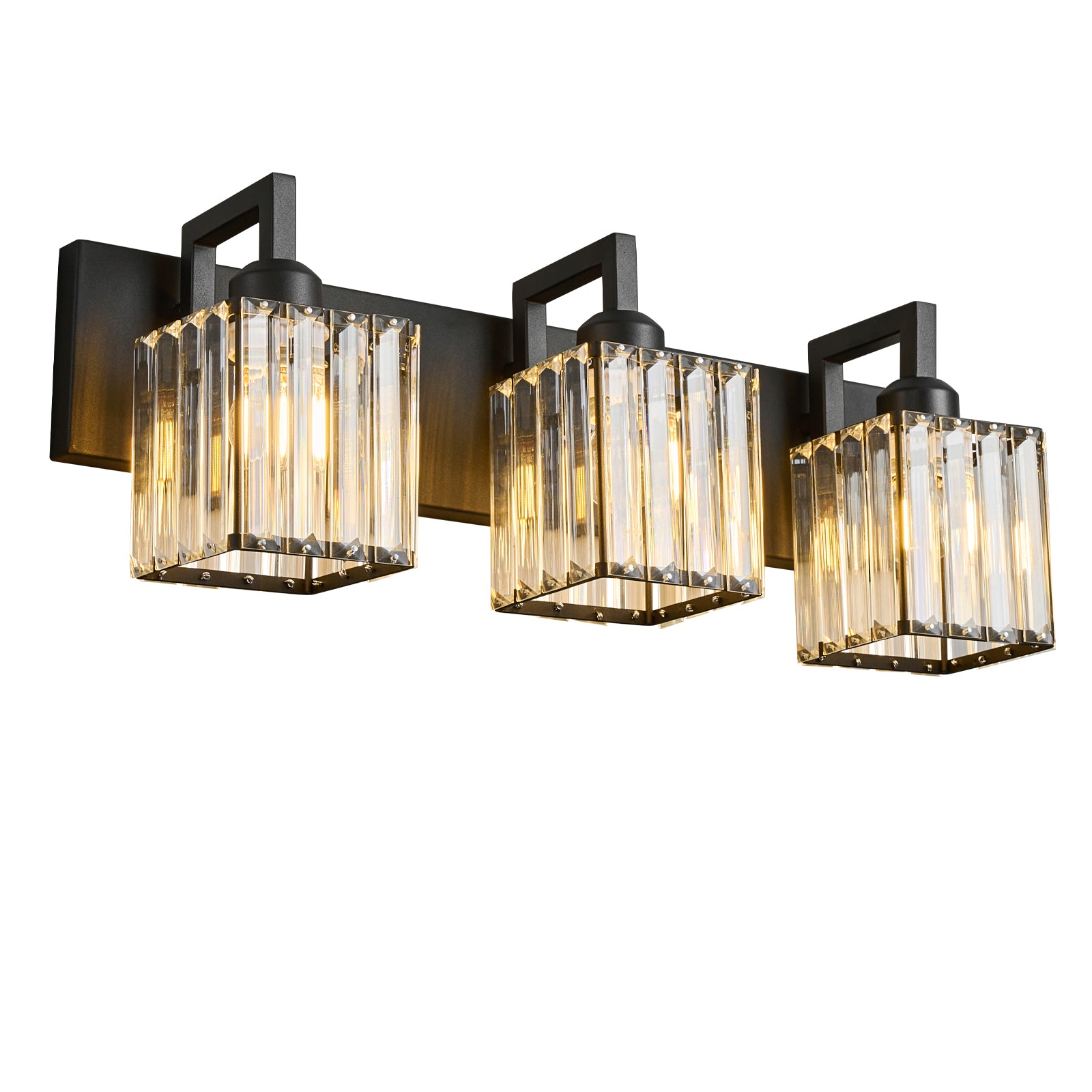 Modern Minimalist Vertical Rectangular Crystal Bathroom Vanity Light